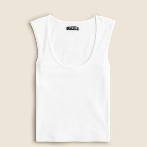 J. Crew Cropped fine rib scoopneck tank top